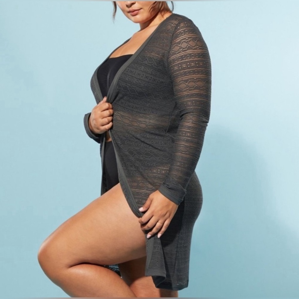 YITTY Knit Slip Cardigan 2x Grey